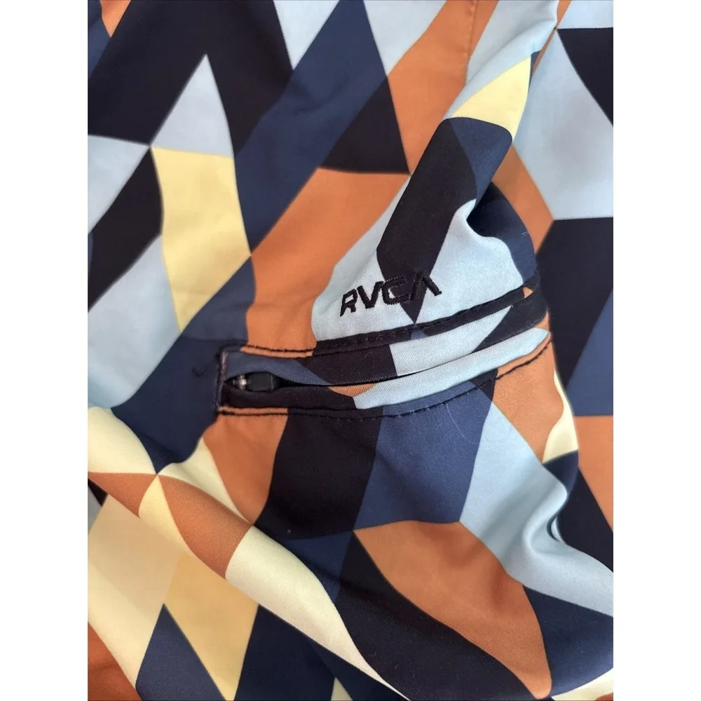 RVCA ANP PM Tenore Designed Board Shorts Mens 34 Geometric‎ Surf Swim Trunks